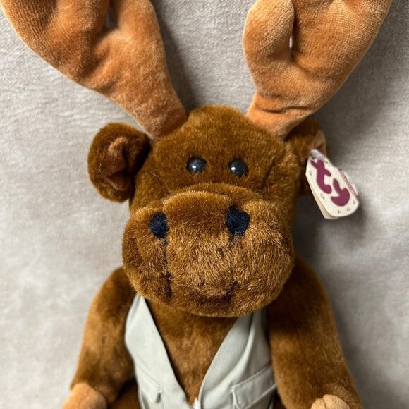 MONTGOMERY  Moose Plush Toy -Ty Attic Treasures Collection Plush 1993 16" - Picture 3 of 6